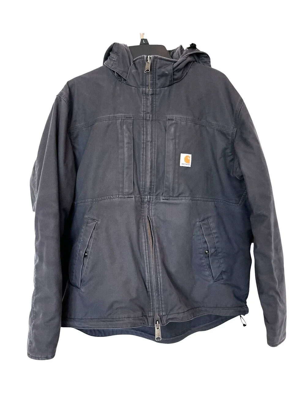 Carhartt Jacket Mens Sz Large Full Swing Cryder with hood Gray Rain defender